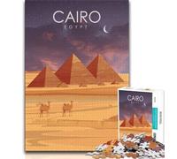 Cairo Egypt Pyramids Art Jigsaw Puzzles for Teenagers 1000 Piece Puzzle,Challenging To Complete But Fun And Humorous Birthday Present,Gifts,Wall Art 50x75cm