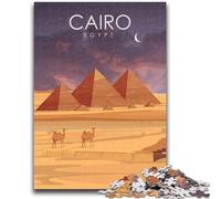 Cairo Egypt Pyramids Art Puzzles for Adults 1000 Pieces, Toys Educational Games Stress Relieving Secret Santa Gifts for And Age 14 1000pcs(26x38cm)