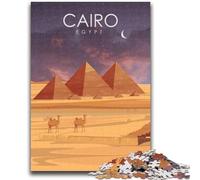 Cairo Egypt Pyramids Art Puzzles for Teenagers Teens 1000pc Puzzle, Suitable for Ages 14 And Up Toy Wall Decor Birthday And Unique Gifts 1000pcs(50x75cm)