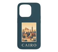 Cairo Egypt Pyramids Desert Skyline Vintage Travel Artwork Case for iPhone 15 Pro