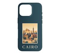 Cairo Egypt Pyramids Desert Skyline Vintage Travel Artwork Case for iPhone 16 Pro