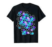 Cairo Pentagonal Tiles in Aqua and Purple Cyan Blue Value Graphic T-Shirt