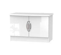 Cairo Ready Assembled TV Unit with 2 Doors - White Gloss & White - Welcome Furniture | TJ Hughes