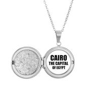 Cairo The Capital Of Egypt Locket Necklace Hold Picture Jewelry Birthday Gift