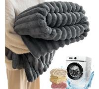 Cairoe Superweiche Kuscheldecke für die Couch,Super Soft Striped Jacquard Bed Blanket,Lightweight Fuzzy Cozy,Fleece Large Blanket-Fluffy Soft Cosy Thick Warm Blankets for Travel (H,180 cm * 200 cm)