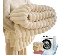 Cairoe Superweiche Kuscheldecke für die Couch,Super Soft Striped Jacquard Bed Blanket,Lightweight Fuzzy Cozy,Fleece Large Blanket-Fluffy Soft Cosy Thick Warm Blankets for Travel (A,200 cm * 230 cm)