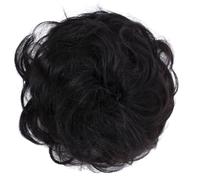 CAISHA 100% HUMAN HAIR Scrunchie Hair Piece Updo Braid Hair Scrunchy Messy Bun Natural Black H312f