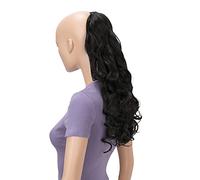 CAISHA 20" Hairpiece Clip On Ponytail Extension Wavy Black-Brown HC13-1