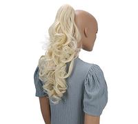 CAISHA 20" Hairpiece Ponytail Clip On Extension With Butterfly Claw Voluminous Wavy Blond H31a