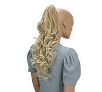 CAISHA 20" Hairpiece Ponytail Clip On Extension With Butterfly Claw Voluminous Wavy Blonde Mix H32