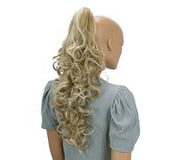 CAISHA 20" Hairpiece Ponytail Clip On Extension With Butterfly Claw Voluminous Wavy Blondmix H14