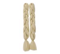 CAISHA 24" 2 Pieces Braids Extensions Crochet Hair Jumbo Extensions Braided Ponytail Hairpiece Light Blonde BE113