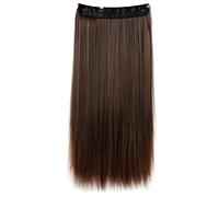 CAISHA 24" Clip In Hair Extensions One Piece Full Head Hairpiece Straight Brown Mix C59