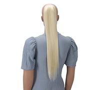 CAISHA 24" Hairpiece Clip On Ponytail With Two Bands Longhair Extension Straight Platinblond HC17