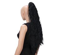 CAISHA 28" Extra Long Voluminous Wavy Ponytail Hairpiece Heat-resistant Synthetic Fibres With Butterfly Clip Black H701