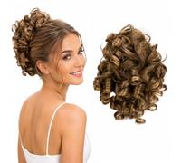 CAISHA Hairpiece Scrunchy Updo Bridal Hairstyles Voluminous Curly Messy Bun Light Brown Mix G9L