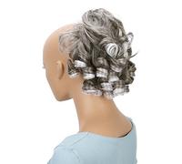 CAISHA Hairpiece Scrunchy Updo Bridal Hairstyles Voluminous Curly Messy Bun White Gray Mix G10L