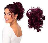 CAISHA Hairpiece Scrunchy Updo Hairstyles Voluminous Curly Messy Bun Wine Red G16L