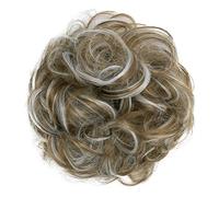 CAISHA Messy Scrunchie Bun Voluminous Wavy Hairpiece Heat-resistant Synthetic Fibres Light Brown Gray Mix G42A