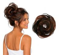 CAISHA Synthetic Fiber Hairpiece Scrunchie Scrunchy Updo Slightly Wavy Brown Mix G39B
