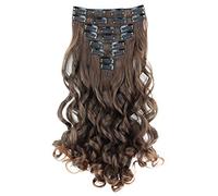 CAISHA XXL 15" 8 Pieces Set Clip In Extensions Hair Extension Hairpiece Voluminous Wavy Brown Mix CES116-1