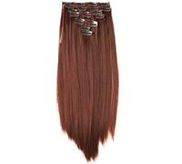 CAISHA XXL 20" Long 8 Pieces Set Clip In Extensions Hair Extension Synthetic Fiber Hairpiece Straight Brown CES113