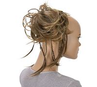 CAISHA XXL Scrunchie Messy Bun Hairpiece Braided Updo Slightly Wavy Voluminous Brown Mix G6D
