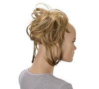 CAISHA XXL Scrunchie Messy Bun Hairpiece Braided Updo Slightly Wavy Voluminous Honey Blonde G12D