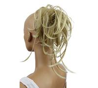 CAISHA XXL Scrunchie Messy Bun Hairpiece Braided Updo Slightly Wavy Voluminous Light Blonde G4D