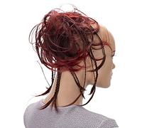 CAISHA XXL Scrunchie Messy Bun Hairpiece Braided Updo Slightly Wavy Voluminous Red Mix G9D