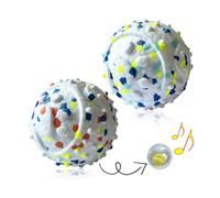 CAISHOW Dog Ball Squeak Toys (Bell ball 2Pcs White)