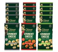 Cáisnua Cooked & Puffed Crunchy Cheese Snacks Multipack Pack of 15 x 20g - Mature Cheddar, Black Pepper, Chilli Cheese Crisps Multipack, Keto Snacks, 8g Protein, Low Carb, Vegetarian, Gluten Free