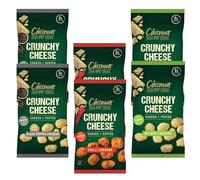 Cáisnua Cooked & Puffed Crunchy Cheese Snacks Multipack Pack of 6 x 20g - Mature Cheddar, Black Pepper, Chilli Cheese Crisps Multipack, Keto Snacks, 8g Protein, Low Carb, Vegetarian, Gluten Free