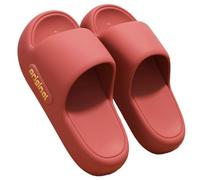 Caistre Shower Slippers for Women Men Quick Dry Thick Sole Soft Indoor Outdoor Non-Slip Sandals, Red Excursion Plain Getaway Solids, 4/5 UK