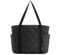 Caistre Tote Bag for Women Puffy Quilted Handbag Lattice Nylon Shoulder Bag Zip Bilateral Diamond Large Travel Work Gym
