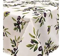 CAIT CHAPMAN HOME COLLECTION Botanical Nature Printed Fabric Tablecloth Easy Care (Rectangular 60" x 102", Olive Branch)