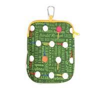 CAIT CHAPMAN HOME COLLECTION Golf Pouch Bag for Valuables, Tees, Zippered Pocket with a Clip Hook (Golf balls)