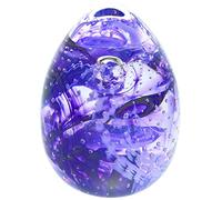 Caithness Glass Blessings Purple Paperweight | Purple | 65mm x 50mm | Handcrafted in Scotland | an Eye-catching Swirl of Emerald Green Glass is Captured Inside | Ornamental | Gift Boxed