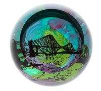 Caithness Glass Landmarks Forth Bridge Paperweight | Multi-Coloured | 80mm x 80mm | Handcrafted in Scotland | The famous Scottish cantilever railway bridge in striking detail | Ornamental | Gift Boxed