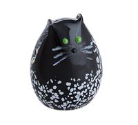 Caithness Glass Purrfect Black and White Kitten Paperweight | Black & White | 80mm x 70mm | Handcrafted in Scotland | Warming its paws by a ball of yarn | Ornamental | Boxed