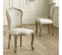caitlyn oatmeal and limed oak wooden dining chairs in pair