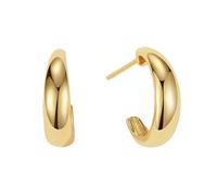 CAITLYNMINIMALIST 18K Gold Plated Sterling Silver Hoop Earrings for Women, Sterling Silver, No Gemstone