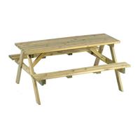 caius outdoor wooden 6 seater picnic table in green pine