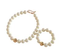 Caiyao 2Pcs Colorful Acrylic Round Beaded Choker Necklace Bracelets Set Vintage Adjustable Resin Candy Color Beads Statement Necklaces for Women Boho Costume Party Summer Vacation Jewelry Gifts