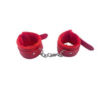 Caiyao Binding Plush Bracelet Tie Control Anklet Bangle Fetter Belt Bracelet Cosplay Love Game Sadism Masochism Interest Leather Plush Handcuffs for Women Men Adult Passion Jewelry, Leather