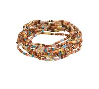 Caiyao Bohemia Colorful Crystal Glass Beaded Elastic Stretch Bracelets Set Multilayer Stackable Seed Beaded Friendship Wristbands Bracelet for Women Summer Beach Boho Hawaii Jewelry Gifts, M, Resin