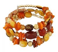 Caiyao Bohemia Multilayer Irregular Agate Beads Charm Bracelets Handmade Vintage Multicolor Crystal Yoga Turquoise Beaded Wrap Bangles Bracelets for Women Boho Ethnic Jewelry Gifts, M, Resin, no