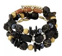 Caiyao Bohemia Multilayer Irregular Agate Beads Charm Bracelets Handmade Vintage Multicolor Crystal Yoga Turquoise Beaded Wrap Bangles Bracelets for Women Boho Ethnic Jewelry Gifts, M, Resin, no