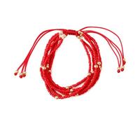 Caiyao Bohemia Multilayer Seed Beaded Stackable Bracelets Adjustable Resin Gold Beads Stretch Bracelets for Women Boho Summer Holiday Party Jewelry Gifts