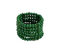 Caiyao Bohemian Multilayer Natural Wooden Beaded Chunky Bangle Bracelets Colorful Retro Wood Beads Wide Wristband Stretch Bracelets for Women Men Boho Ethnic Holiday Jewelry Gifts, M, Wood, no